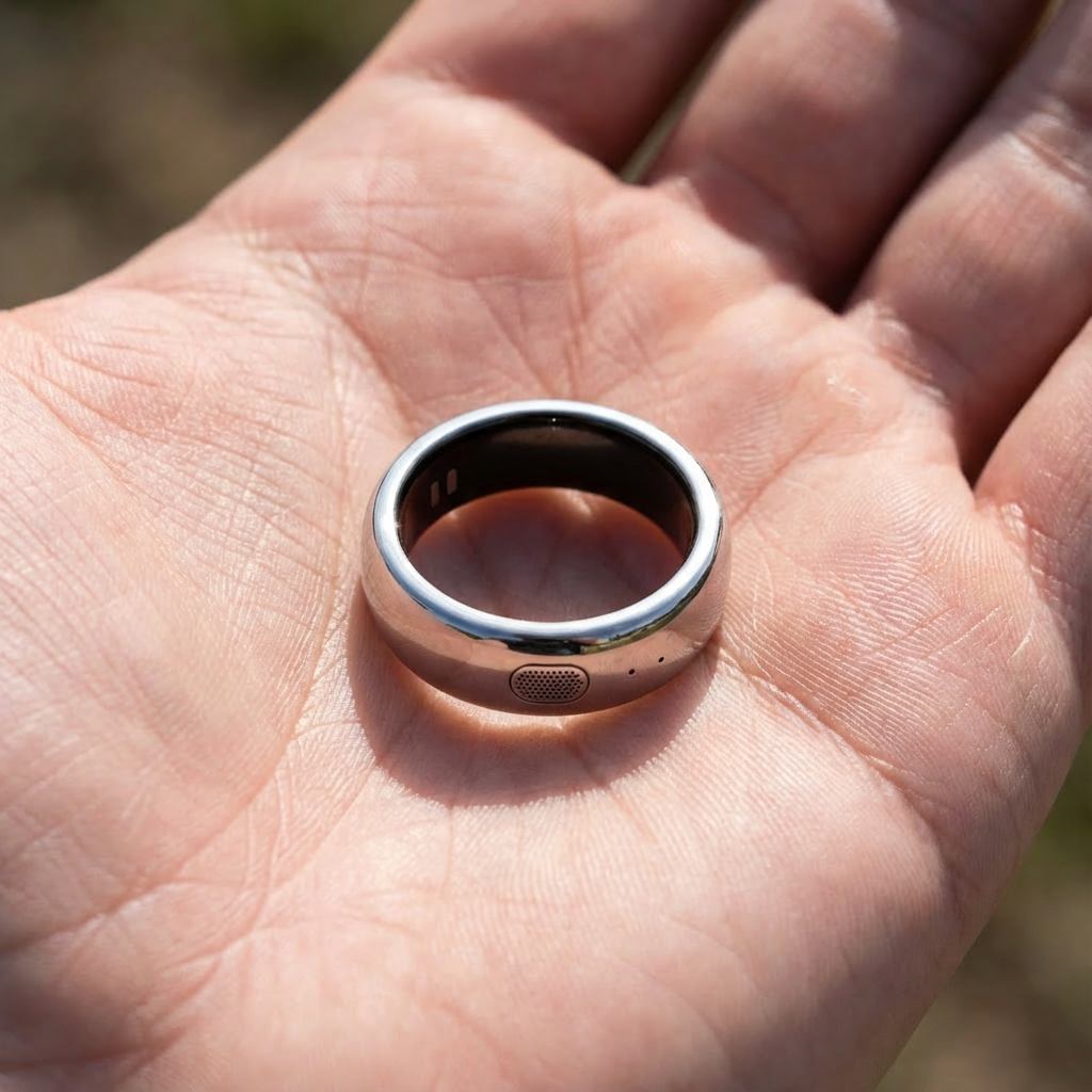 Whaisper ring worn on a hand