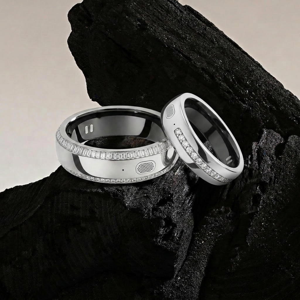Whaisper Signature with diamonds set along the band